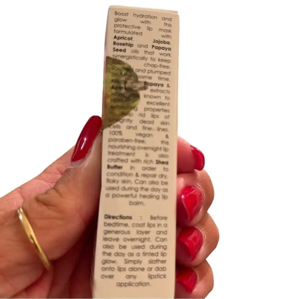 Seraphine Botanicals Papaya + Baume Glow Lip Mask, 15g/.53oz, New in Box